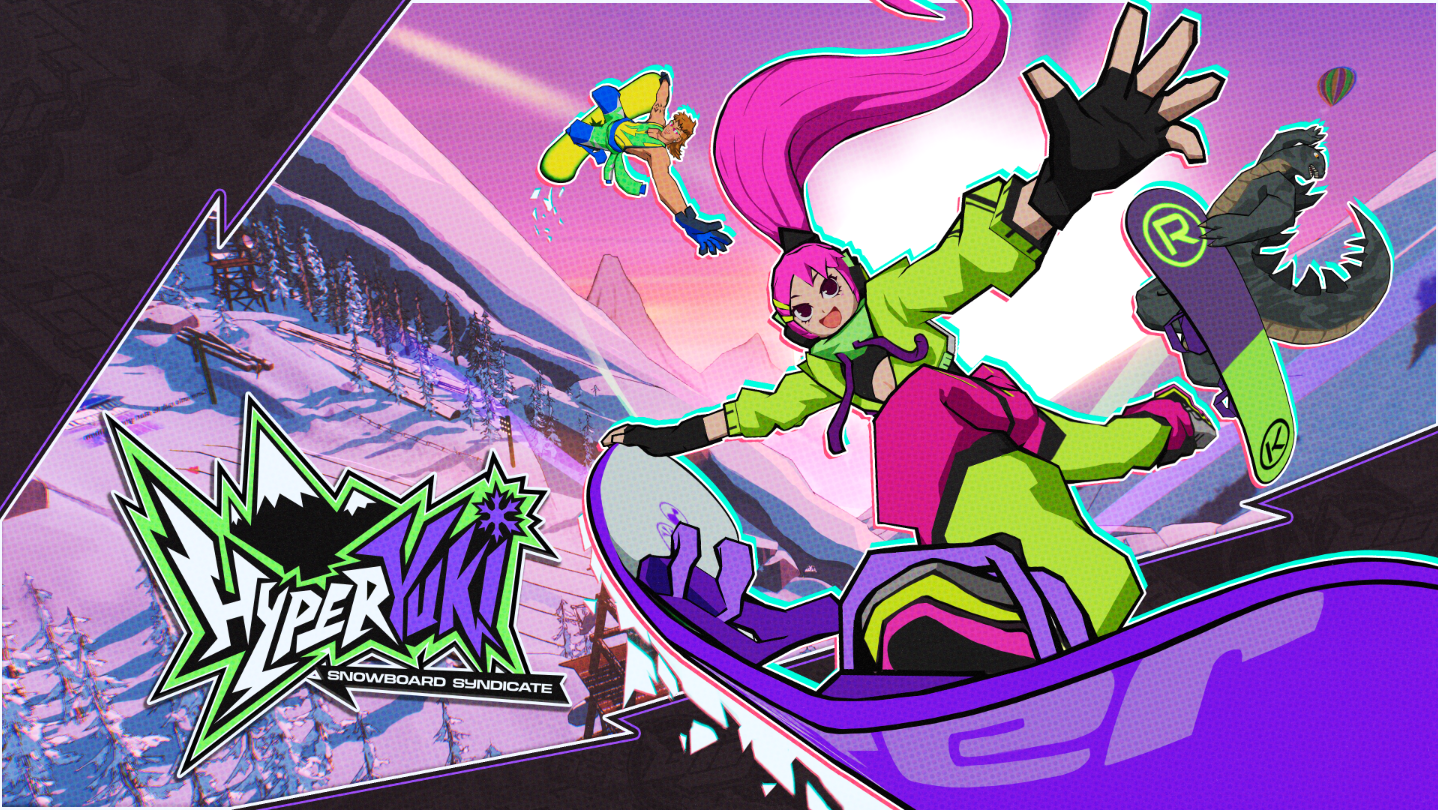 3D snowboarding game character on mountain