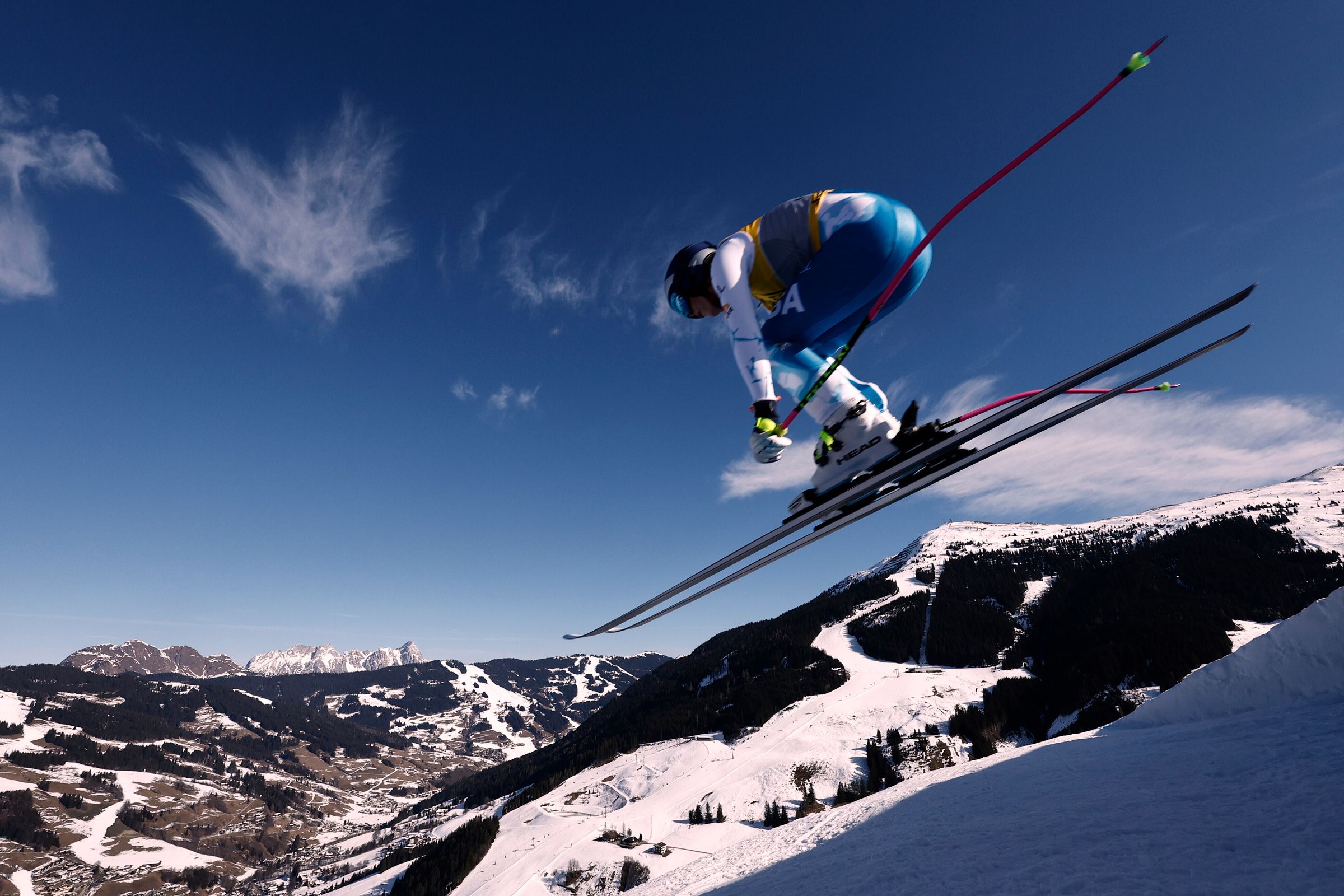 Snowboarder performing an aerial trick jump in Snow Rider 3D